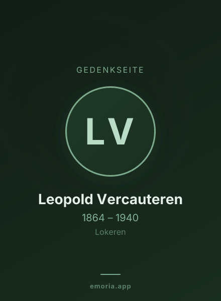 Gedenkportrait von Leopold Vercauteren