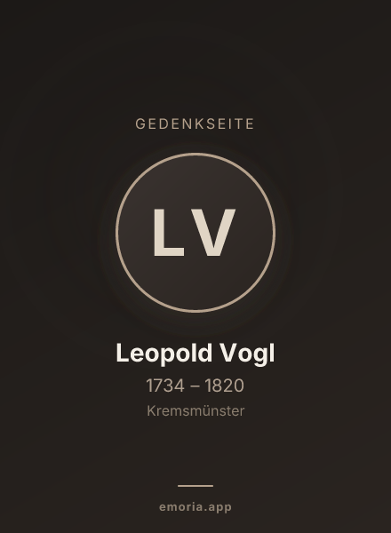 Gedenkportrait von Leopold Vogl