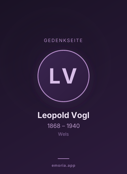 Gedenkportrait von Leopold Vogl