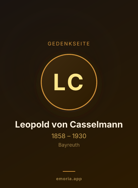 Gedenkportrait von Leopold von Casselmann