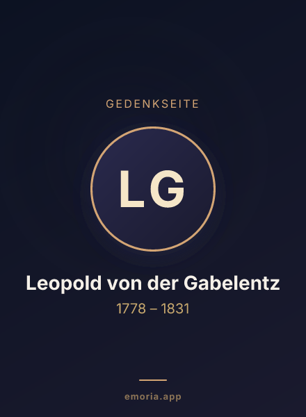 Gedenkportrait von Leopold von der Gabelentz