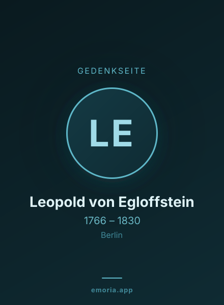 Gedenkportrait von Leopold von Egloffstein