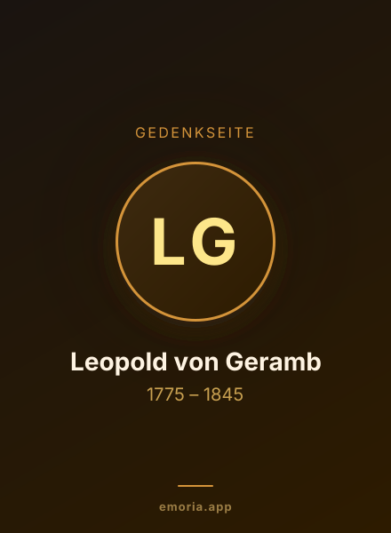Gedenkportrait von Leopold von Geramb