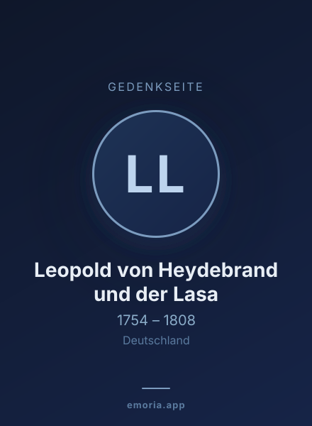 Gedenkportrait von Leopold von Heydebrand und der Lasa