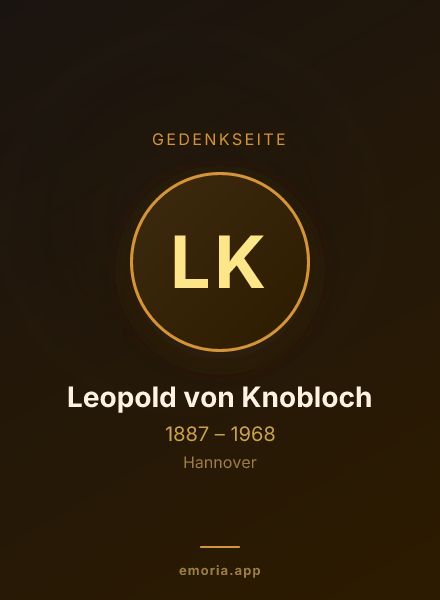 Gedenkportrait von Leopold von Knobloch