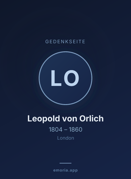 Gedenkportrait von Leopold von Orlich