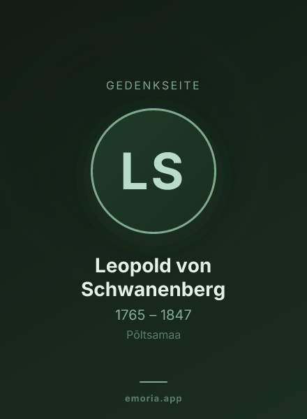 Gedenkportrait von Leopold von Schwanenberg