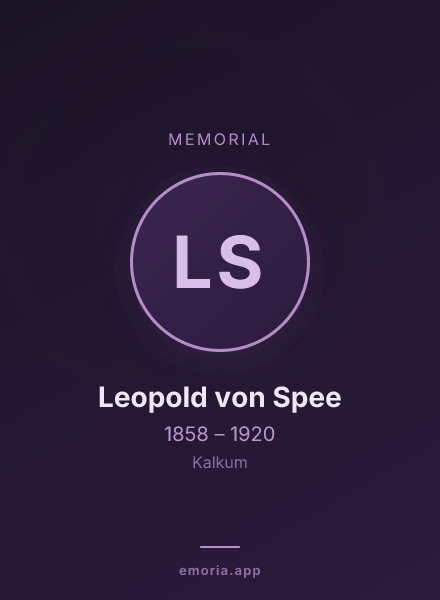 Memorial portrait of Leopold von Spee