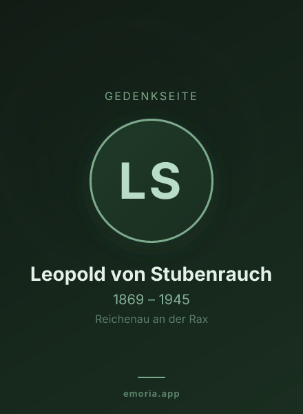 Gedenkportrait von Leopold von Stubenrauch
