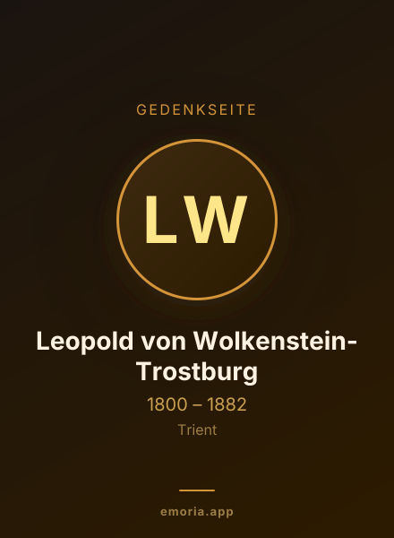 Gedenkportrait von Leopold von Wolkenstein-Trostburg