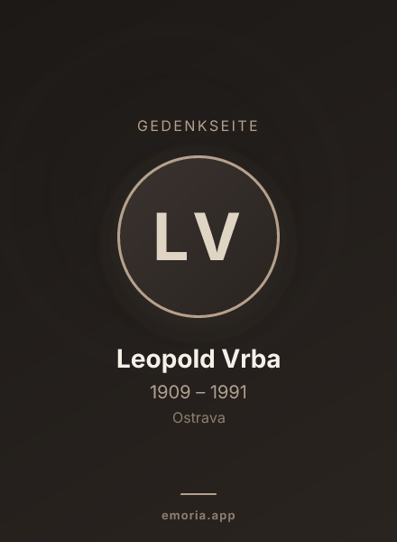Gedenkportrait von Leopold Vrba