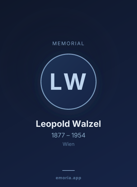 Memorial portrait of Leopold Walzel