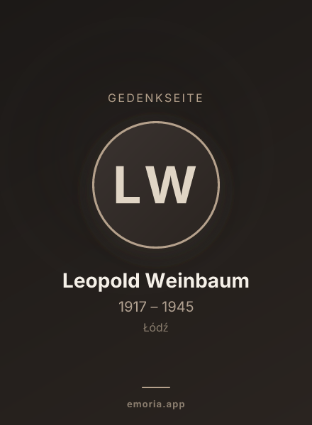 Gedenkportrait von Leopold Weinbaum