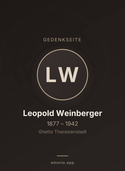 Gedenkportrait von Leopold Weinberger
