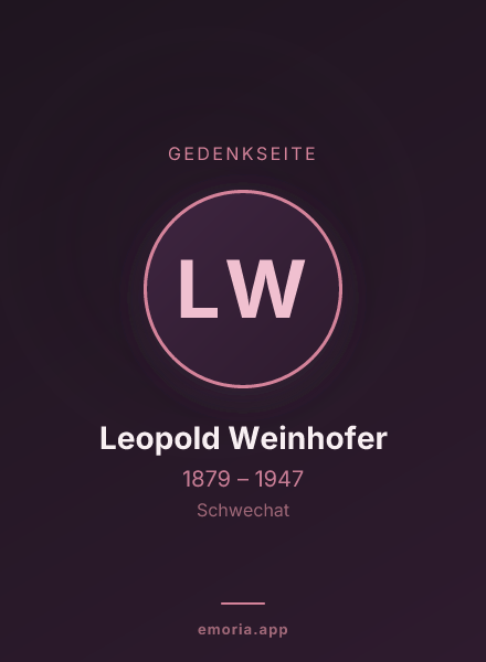 Gedenkportrait von Leopold Weinhofer