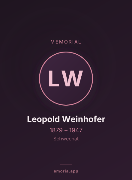 Memorial portrait of Leopold Weinhofer