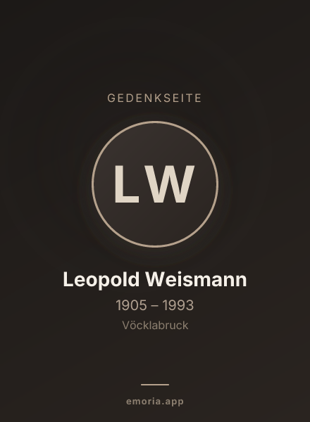 Gedenkportrait von Leopold Weismann