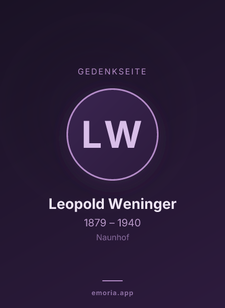 Gedenkportrait von Leopold Weninger