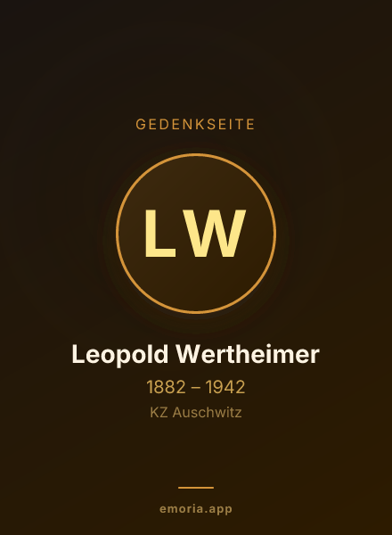 Gedenkportrait von Leopold Wertheimer