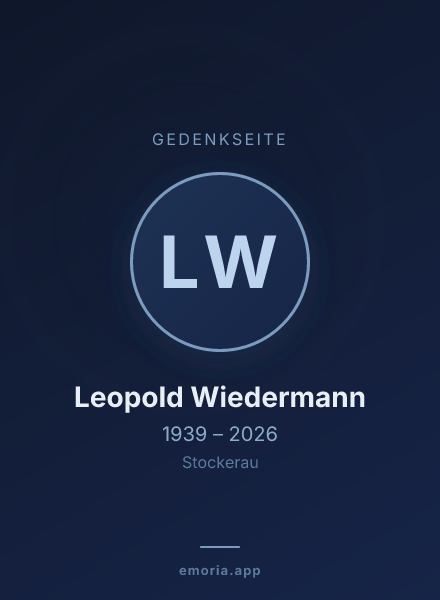 Gedenkportrait von Leopold Wiedermann