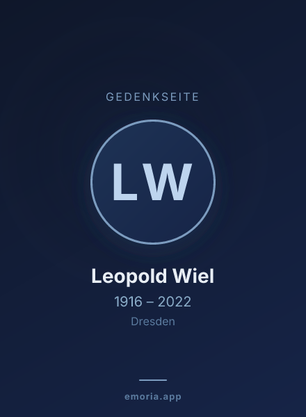 Gedenkportrait von Leopold Wiel
