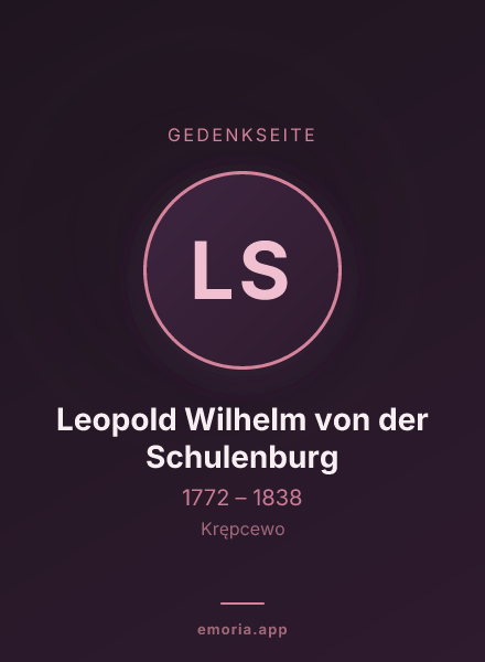 Gedenkportrait von Leopold Wilhelm von der Schulenburg