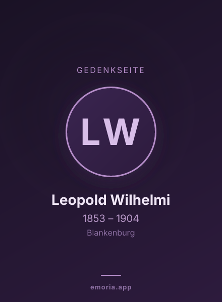 Gedenkportrait von Leopold Wilhelmi