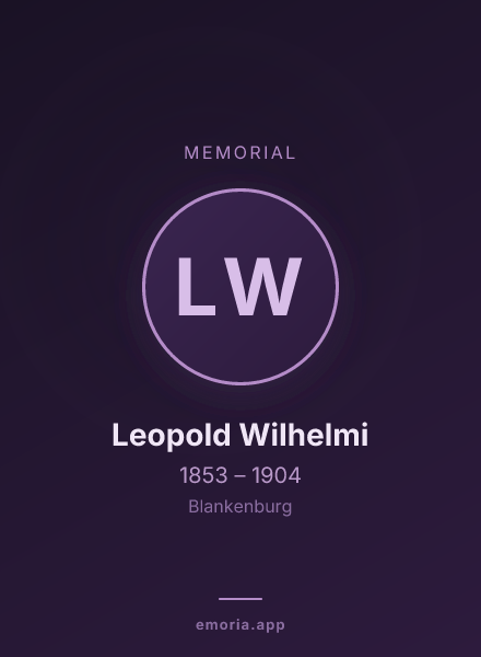 Memorial portrait of Leopold Wilhelmi