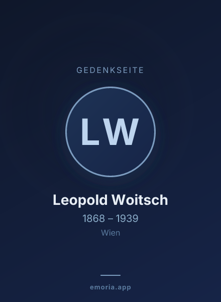 Gedenkportrait von Leopold Woitsch