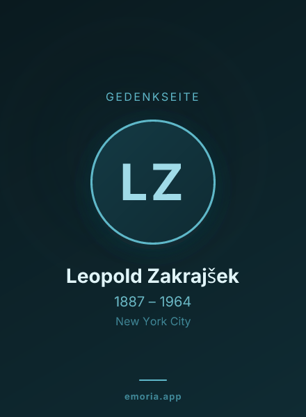 Gedenkportrait von Leopold Zakrajšek