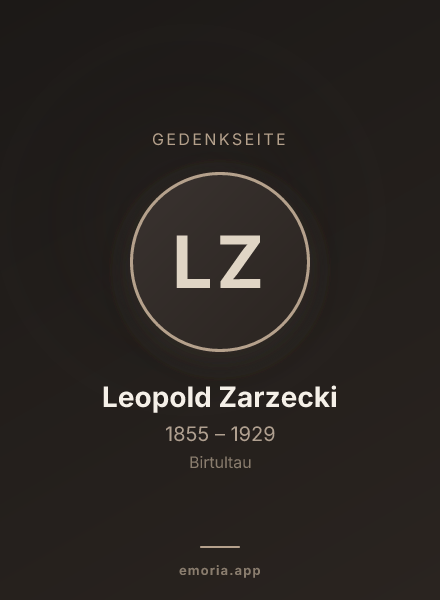 Gedenkportrait von Leopold Zarzecki