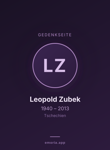 Gedenkportrait von Leopold Zubek