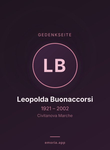Gedenkportrait von Leopolda Buonaccorsi