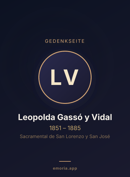 Gedenkportrait von Leopolda Gassó y Vidal