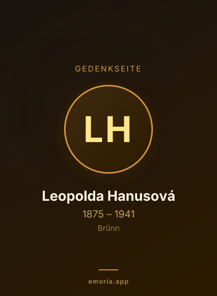 Gedenkportrait von Leopolda Hanusová