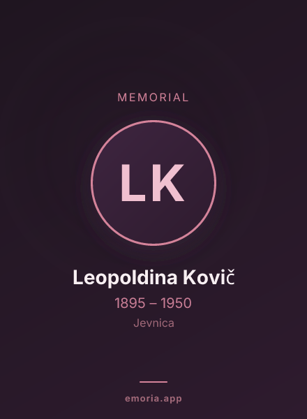 Memorial portrait of Leopoldina Kovič