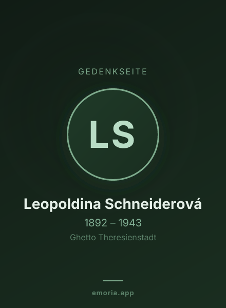 Gedenkportrait von Leopoldina Schneiderová