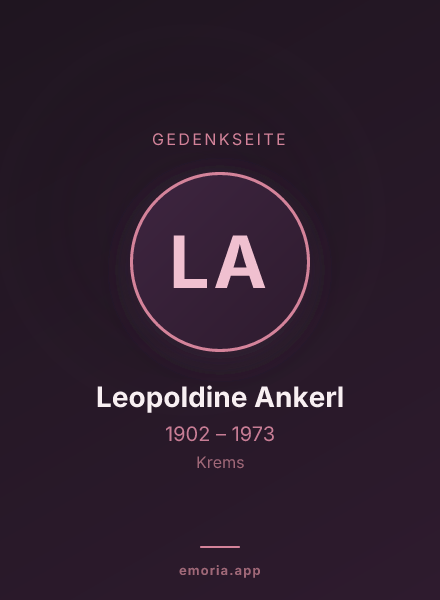 Gedenkportrait von Leopoldine Ankerl