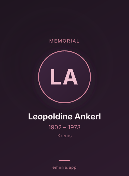 Memorial portrait of Leopoldine Ankerl