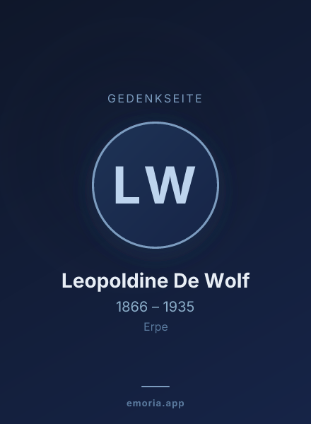 Gedenkportrait von Leopoldine De Wolf