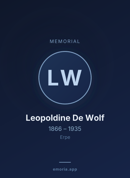 Memorial portrait of Leopoldine De Wolf