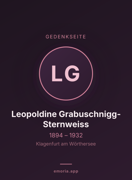 Gedenkportrait von Leopoldine Grabuschnigg-Sternweiss