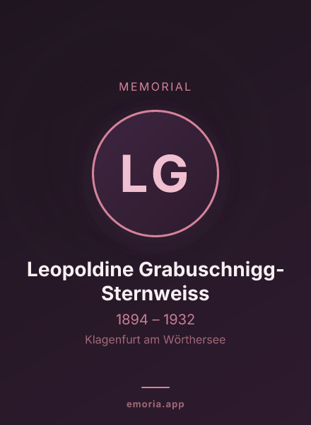 Memorial portrait of Leopoldine Grabuschnigg-Sternweiss