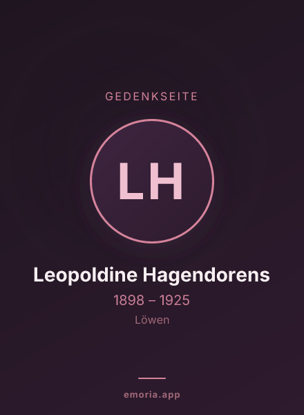 Gedenkportrait von Leopoldine Hagendorens