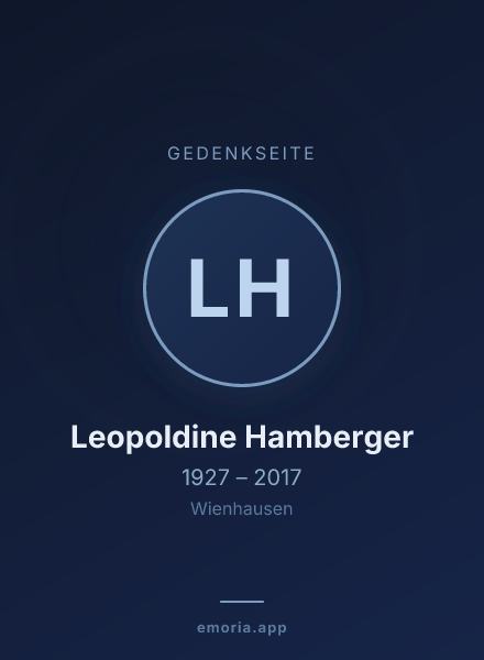 Gedenkportrait von Leopoldine Hamberger