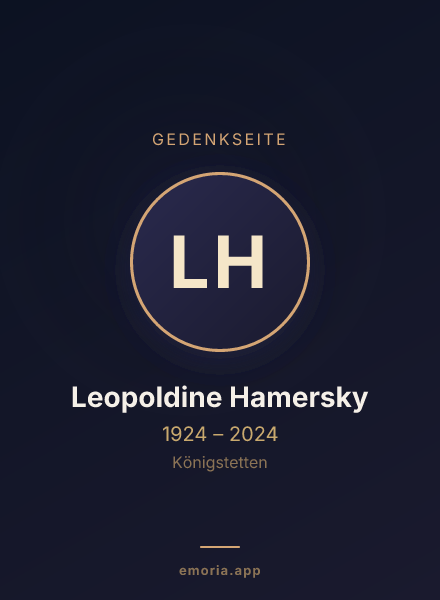 Gedenkportrait von Leopoldine Hamersky