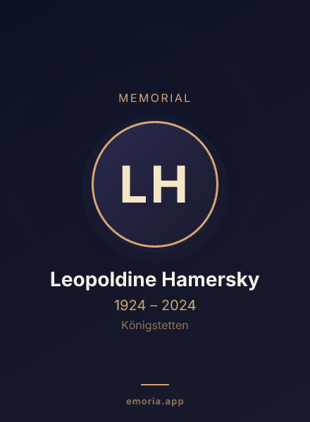 Memorial portrait of Leopoldine Hamersky