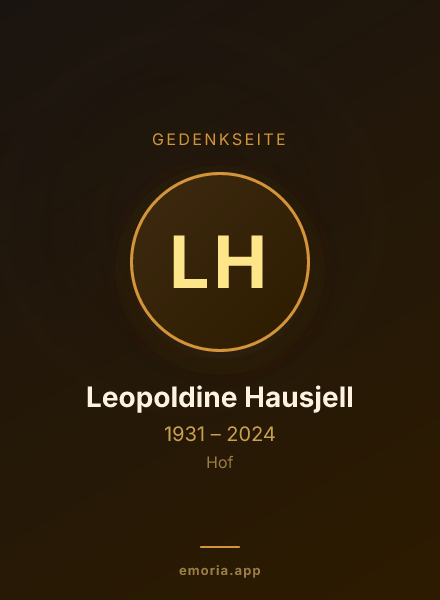 Gedenkportrait von Leopoldine Hausjell