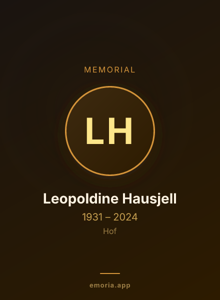 Memorial portrait of Leopoldine Hausjell