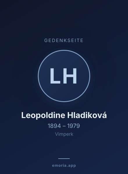 Gedenkportrait von Leopoldine Hladiková